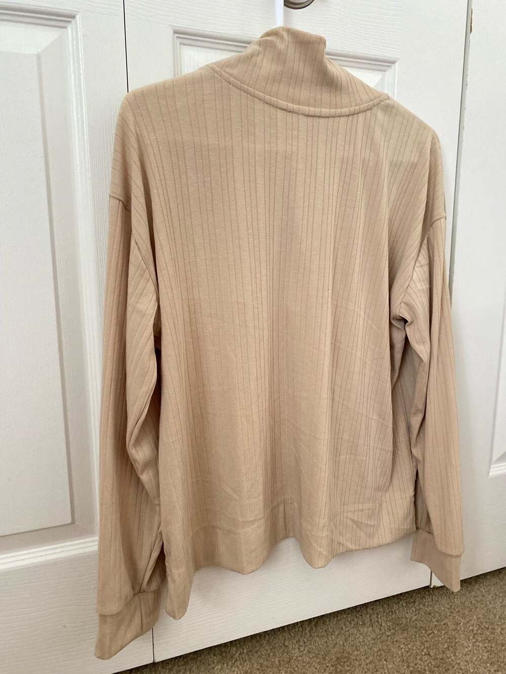 Pro Player Tan Ribbed Quarter-Zip Long Sleeve Pullover - Picture 11 of 15